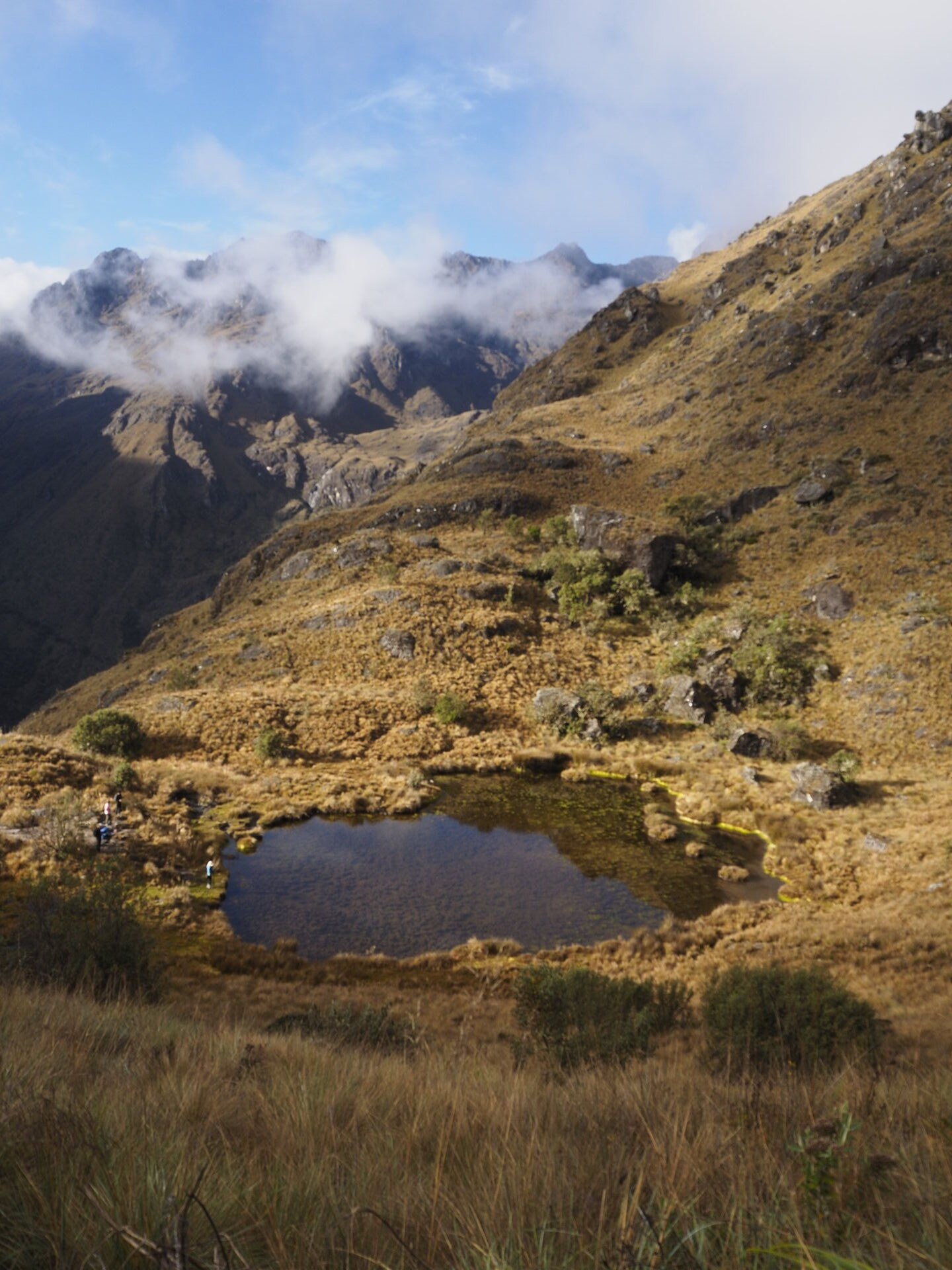 inca trail: lake from the pass