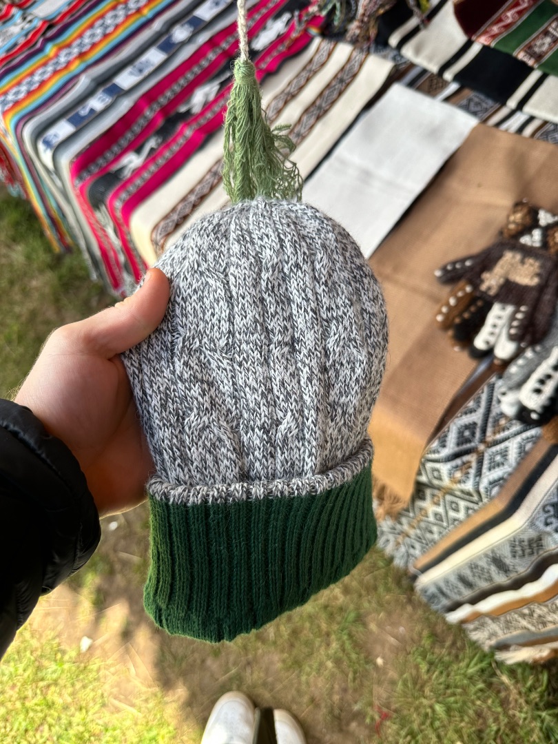 alpaca beanie in accent green